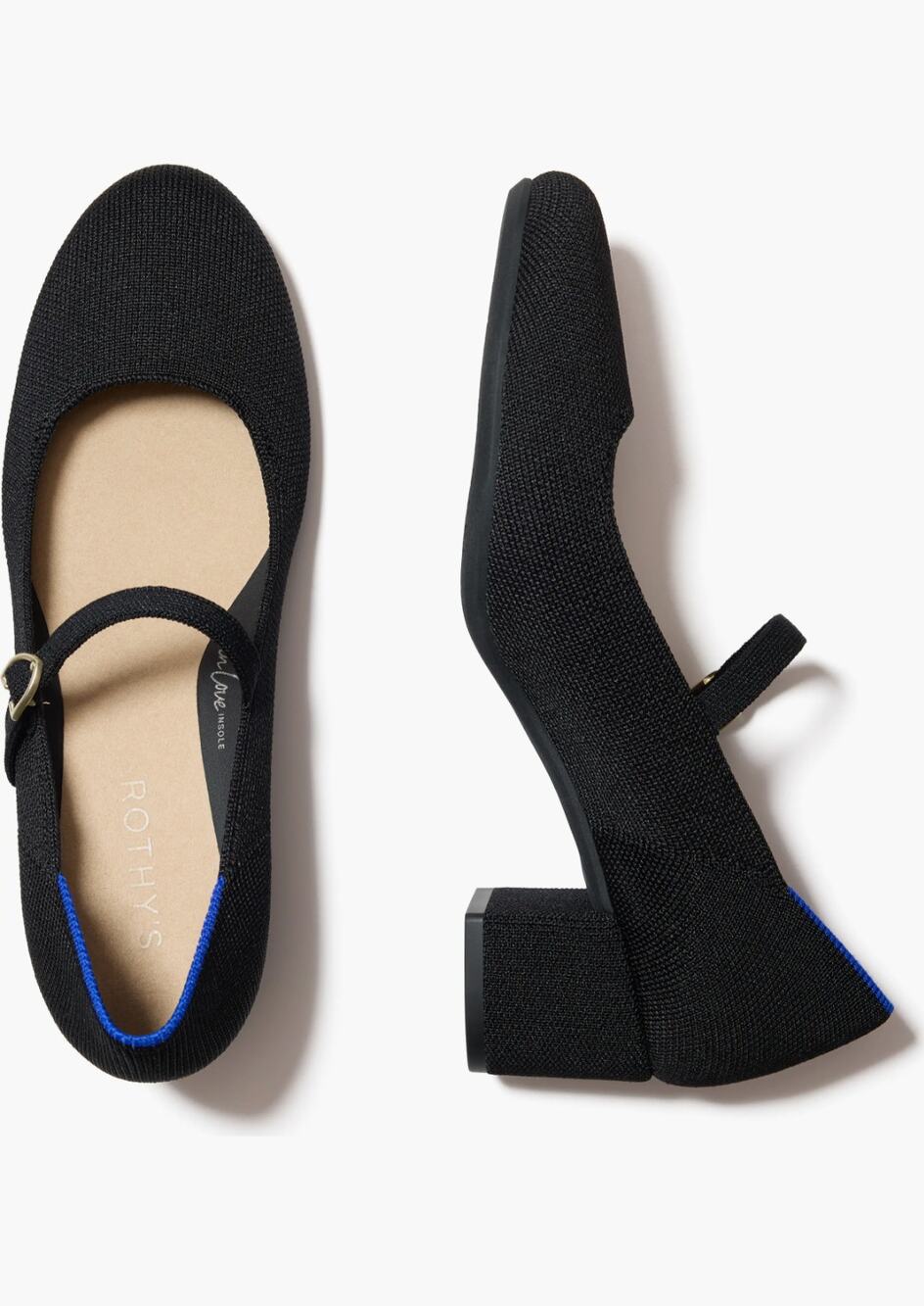 EUC Rothy's The Mary Jane Heel Black Size 10 Washable Block Heel Pumps $189